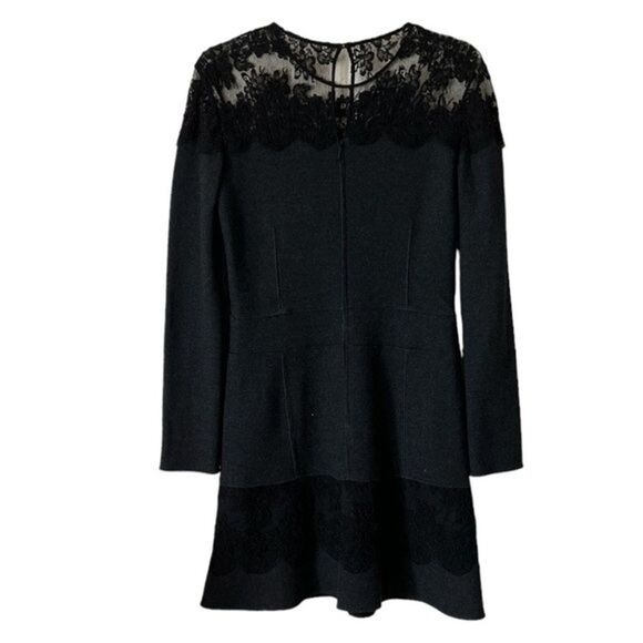 Roberto Cavalli Black/Gray Wool Mini Dress, M/US6/IT42 - Picture 1 of 12
